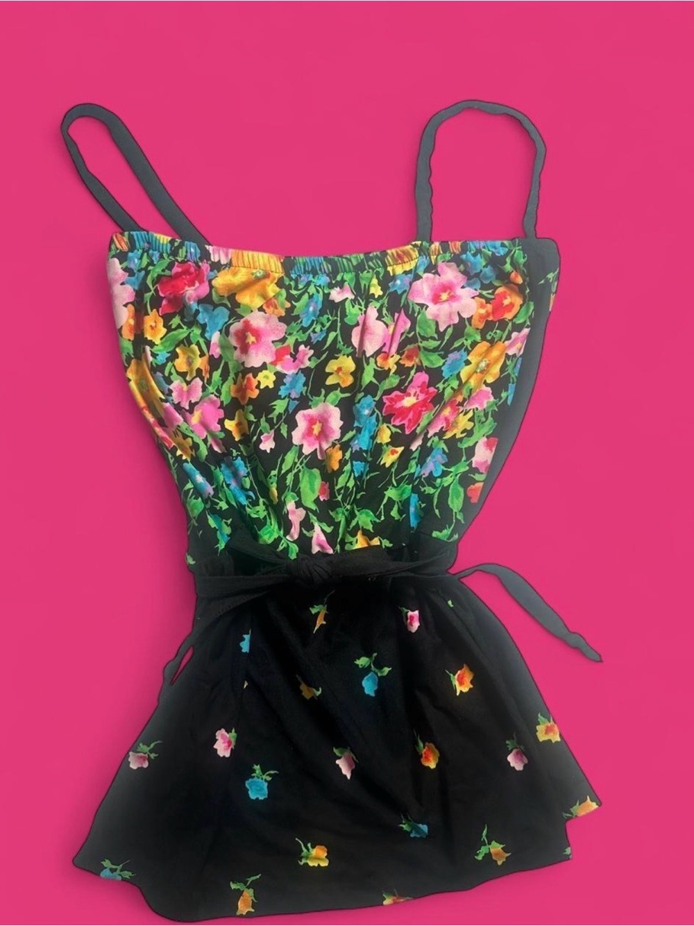 Vintage gabar floral swim top